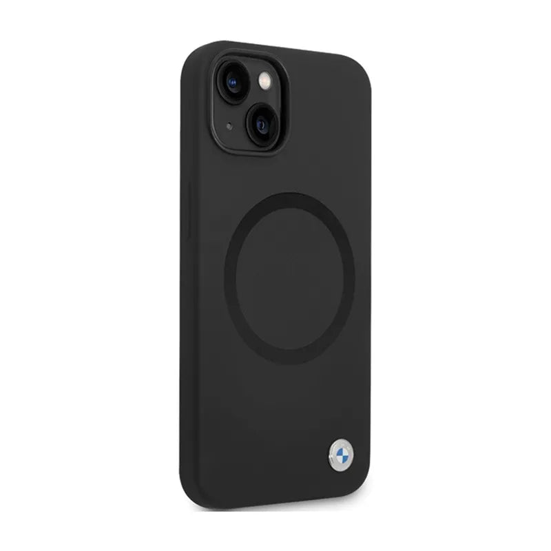 BMW Signature Liquid Silicone MagSafe - dėklas, skirtas iPhone 14 (juodas)