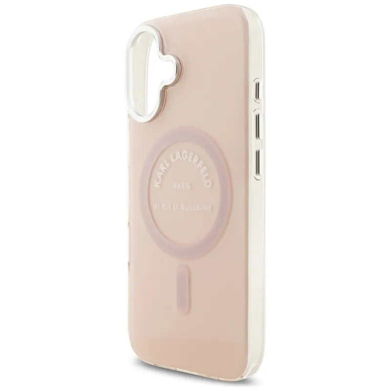 Karl Lagerfeld IML Karl RSG Logo MagSafe – dėklas iPhone 17 (rožinis)