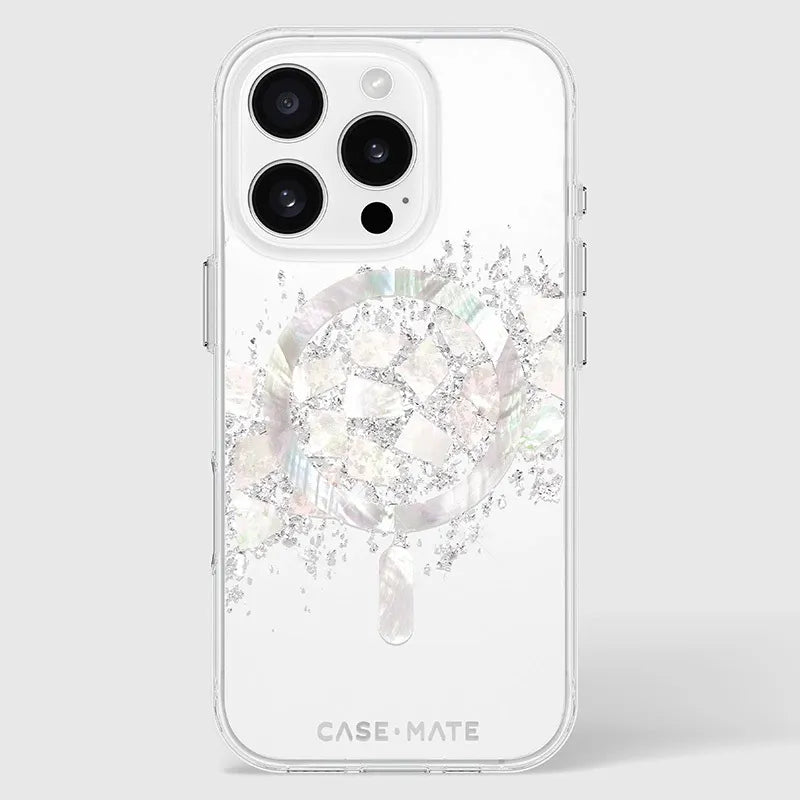 Case-Mate Karat MagSafe dėklas, skirtas iPhone 16 Pro su perlamutro intarpais (A Touch of Pearl)
