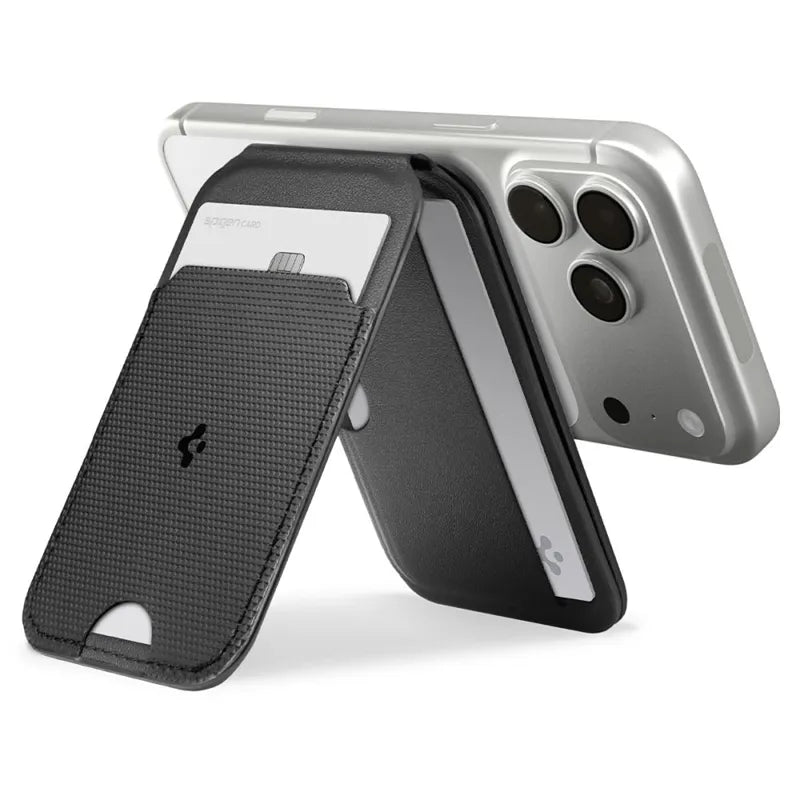 Spigen S314-2 Slim Fold Tripod MagSafe – magnetinė piniginė su stovo funkcija (juoda)
