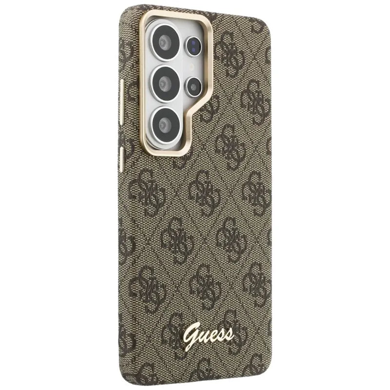 Guess 4G Script MagSafe dėklas - Samsung Galaxy S26 Ultra (ruda)