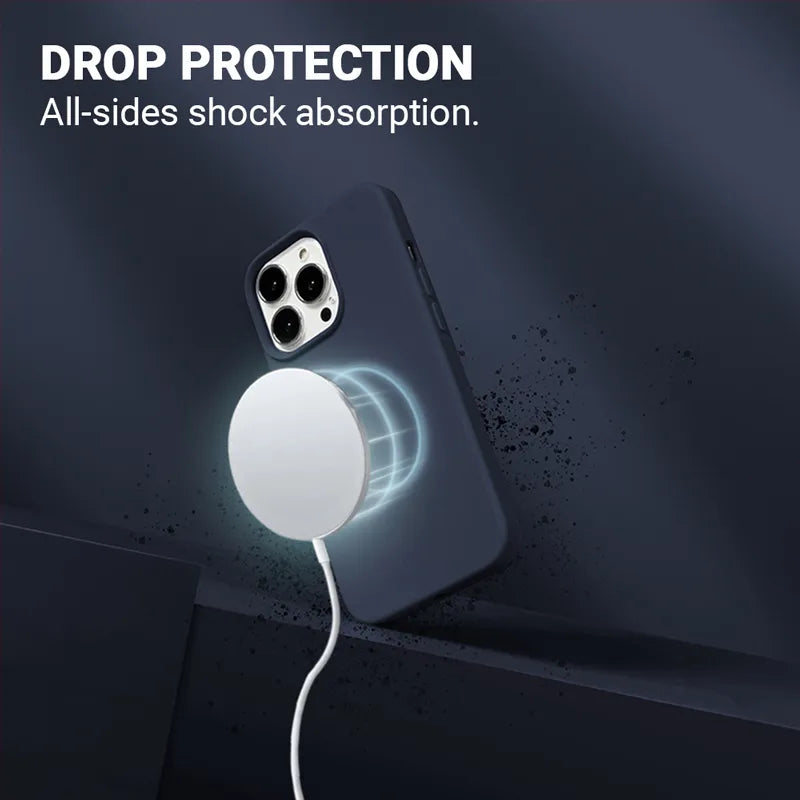 Crong Color Cover Magnetic – iPhone 13 Pro Max MagSafe dėklas (tamsiai mėlynas)