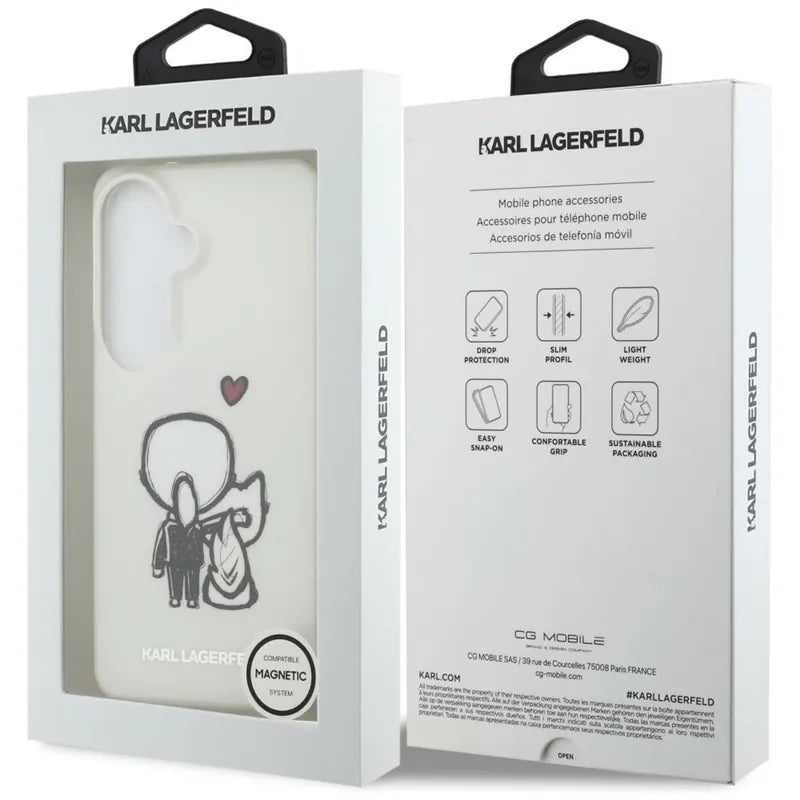 Karl Lagerfeld IML Karl & Choupette MagSafe – Samsung Galaxy S26 dėklas (skaidrus)