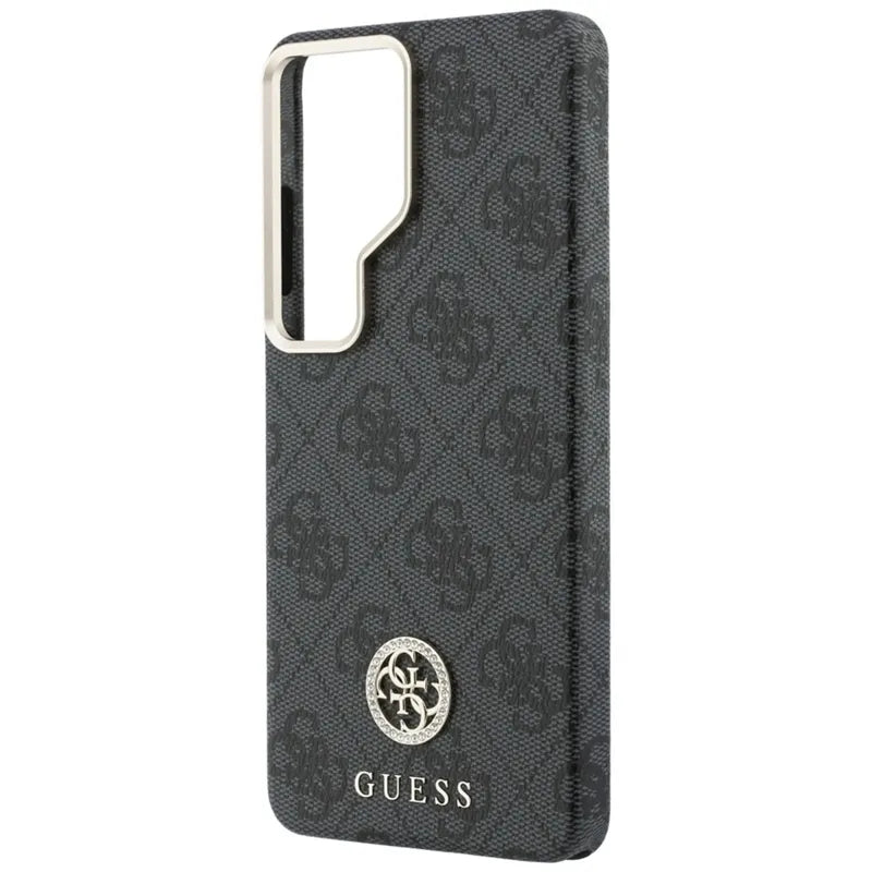 Guess 4G Rhinestone Round Logo MagSafe - Samsung Galaxy S26 Ultra dėklas (juodas)