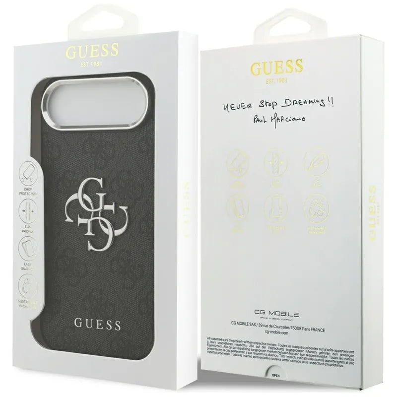 Guess 4G Big 4G Classic Logo – dėklas iPhone Air (juodas / sidabrinis)
