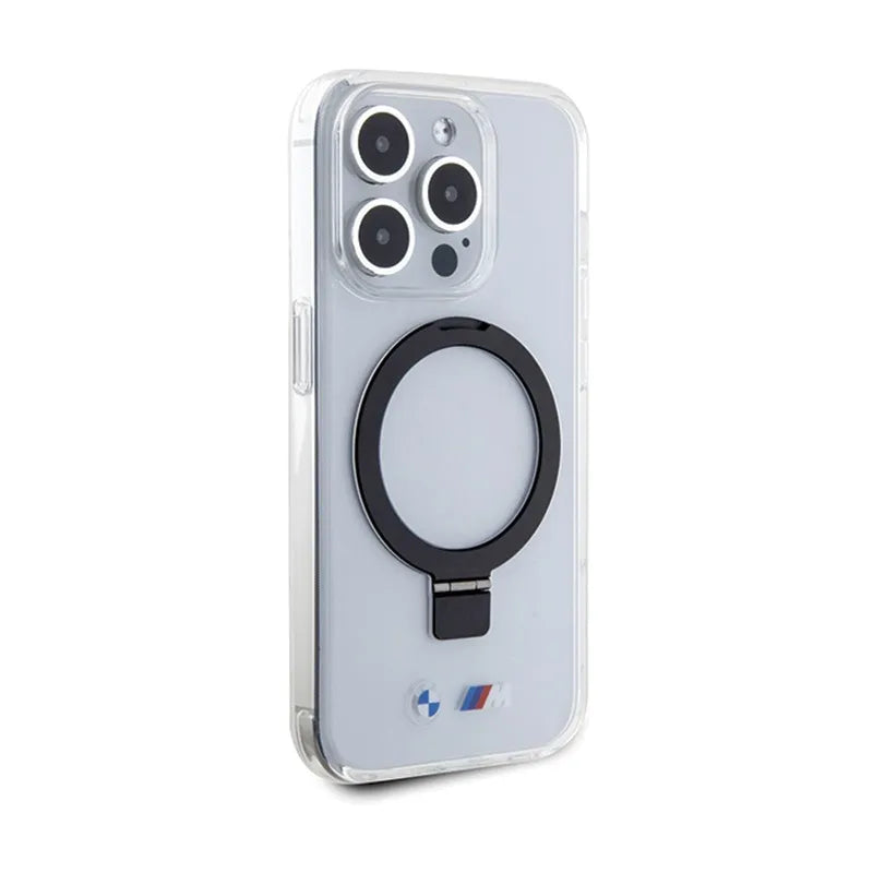 BMW Ring Stand M Collection MagSafe dėklas, skirtas iPhone 15 Pro (skaidrus)
