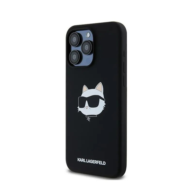 Karl Lagerfeld Silicone Choupette Head MagSafe – iPhone 15 Pro Max dėklas (juodas)