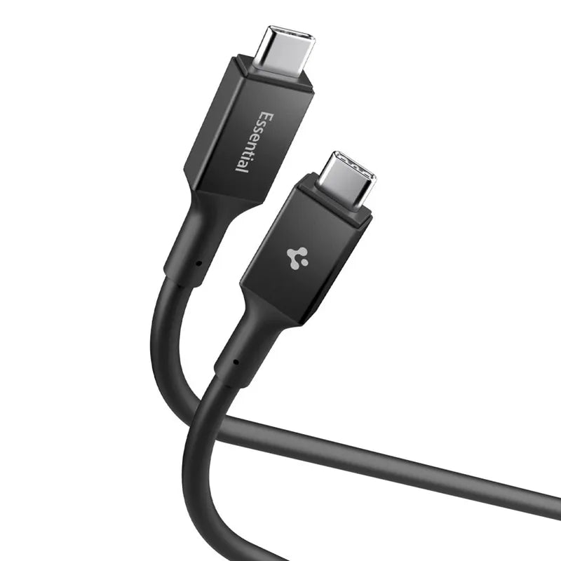 Spigen EB24012CC Essential – USB-C į USB-C PD laidas 240W 1,2m (juodas)
