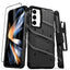 ZIZO BOLT serijos šarvuotas dėklas Samsung Galaxy S23+ su 9H ekrano stiklu ir laikikliu su stovu (juodas)