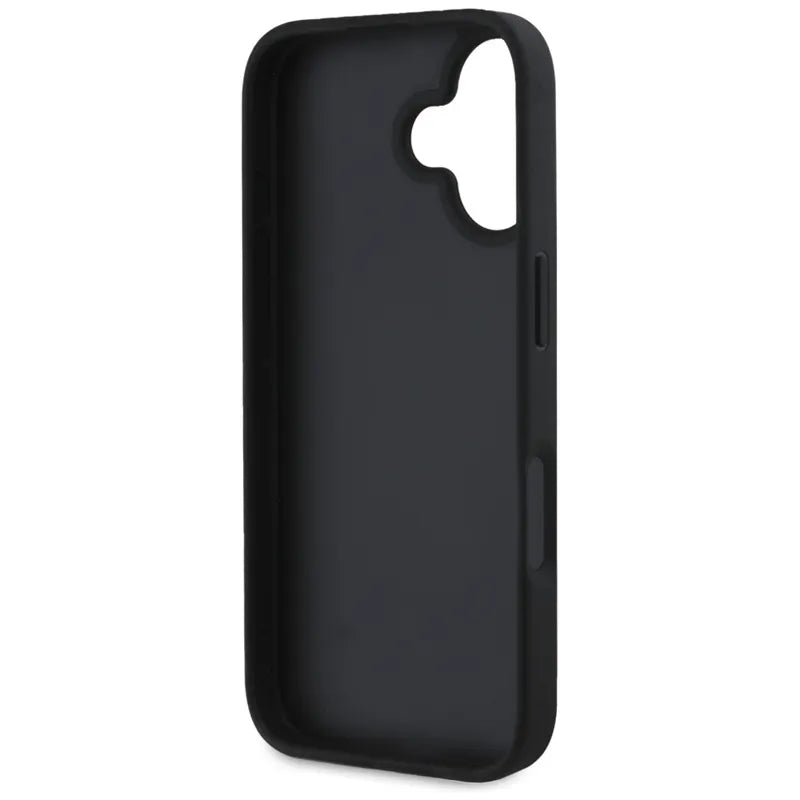 Guess Grained Big 4G Logo Small Classic Logo – dėklas iPhone 16 (juodas)