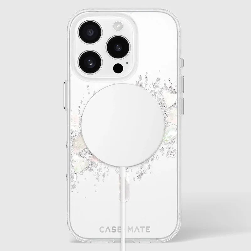 Case-Mate Karat MagSafe dėklas, skirtas iPhone 16 Pro su perlamutro intarpais (A Touch of Pearl)