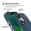 Speck Presidio2 Grip MagSafe – „iPhone 17“ dėklas („Deep Sea“ / sidabrinė metalo spalva)