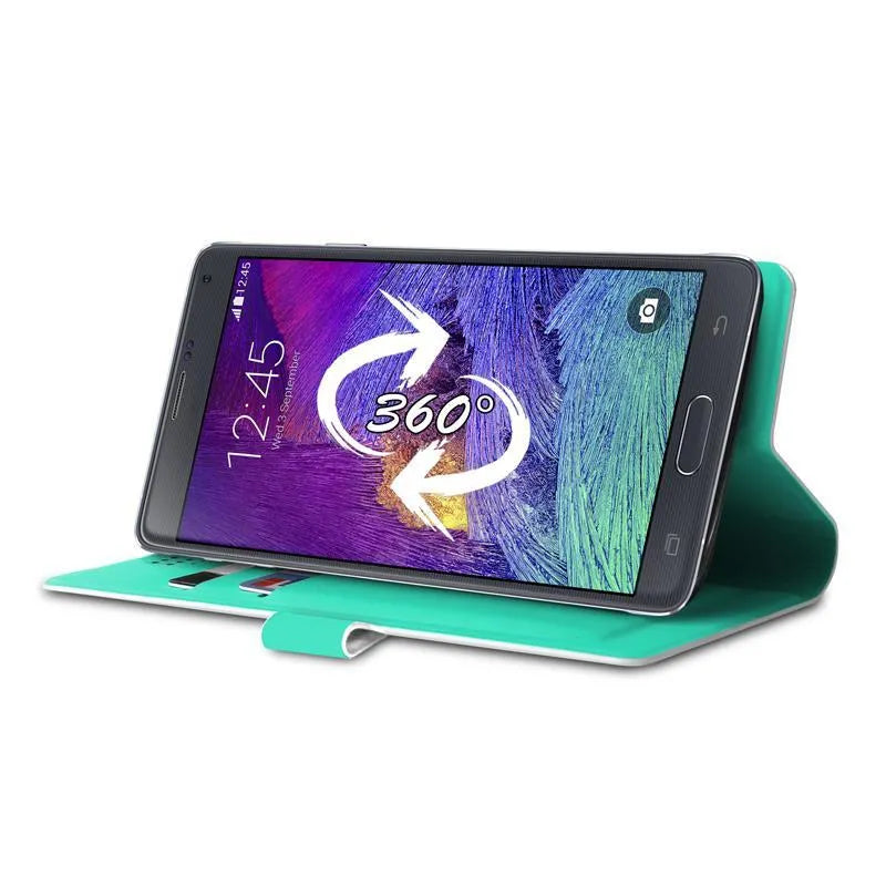 PURO Uniwallet Bi-Color – universalus 360° pasukamas dėklas su kortelių skyreliais, dydis XXL (baltas)