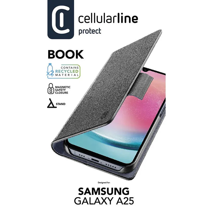 Cellularline atverčiamas dėklas – dėklas Samsung Galaxy A25 5G (juodas)