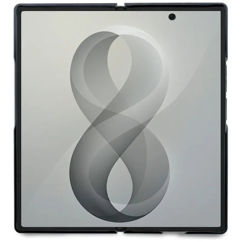Guess Magnetic Ring Stand Grained Classic Logo MagSafe – „Samsung Galaxy Z Fold 8 Ultra“ dėklas (smėlio spalvos)