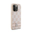 DKNY Leather Checkered Mono Pattern & Printed Stripes – iPhone 14 Pro dėklas (rožinis)