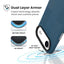 Speck Presidio2 Grip MagSafe – dėklas iPhone Air (Deep Sea / Silver Metallic / Spell Blue)