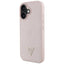 Guess Grained Hot Stamp Peony Triangle Logo MagSafe – dėklas iPhone 16 (rožinis)