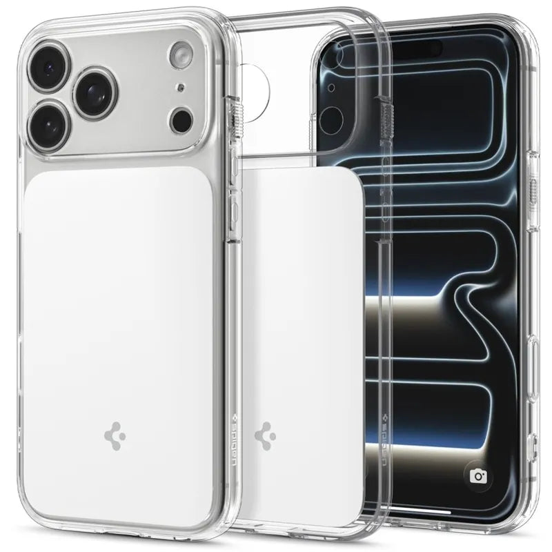 „Spigen Ultra Hybrid T Mag MagSafe“ – dėklas, skirtas „iPhone 18 Pro Max“ / „17 Pro Max“ (blizgus baltas)