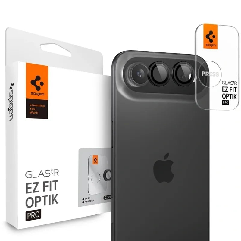 Spigen Optik Pro GLAS.TR EZ Fit kameros apsauga 2 vnt. pakuotė - objektyvo apsauga skirta iPhone Air (2 vnt.) (juoda)