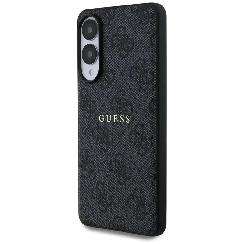 Guess 4G Ring Classic Logo MagSafe – Dėklas Samsung Galaxy S25 Edge (juodas)