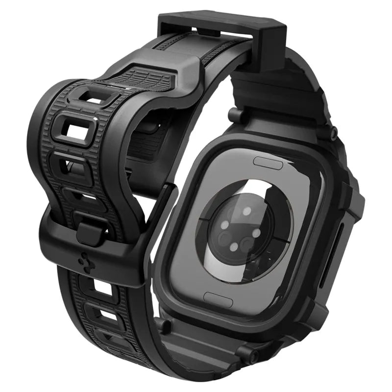 „Spigen Rugged Armor Pro“ – apyrankė su dėklu, skirta „Apple Watch 12“, 42 mm (matinė juoda)