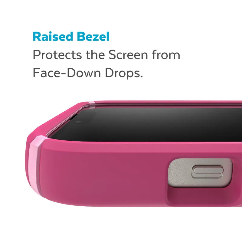 Speck Presidio2 Pro + MagSafe – dėklas, skirtas iPhone 15 Plus / 14 Plus su MICROBAN danga (Digitalpink / Blossompink / White)