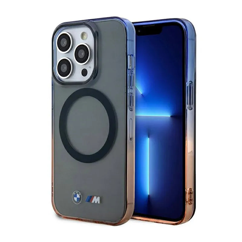 BMW Gradient Bumper MagSafe – dėklas iPhone 14 Pro (pilkas)