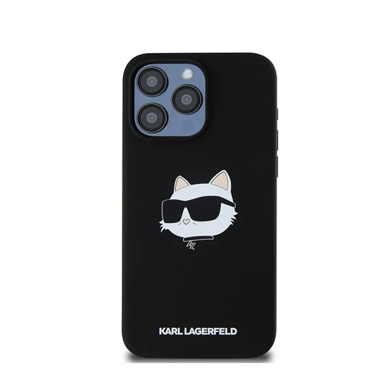 Karl Lagerfeld Silicone Choupette Head MagSafe – iPhone 15 Pro Max dėklas (juodas)