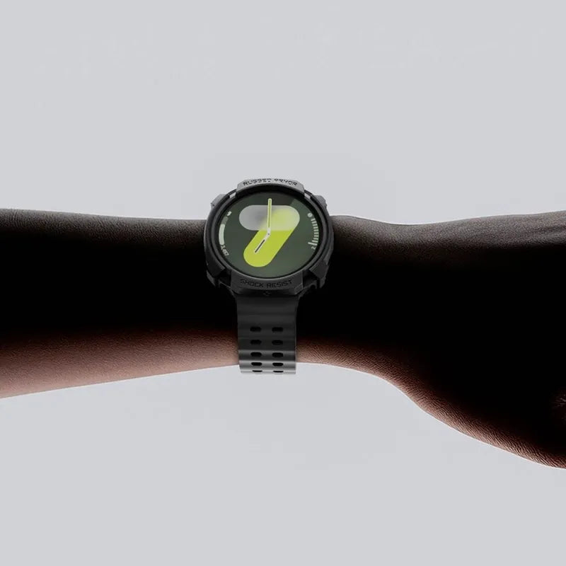 Spigen Rugged Armor – Dėklas Samsung Galaxy Watch 8 44 mm (Matine juoda)