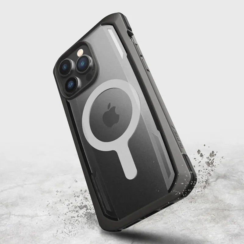 X-Doria Raptic Secure MagSafe – Biologiškai skaidus dėklas, skirtas iPhone 14 Pro Max (išbandytas kritimo testais iš 4m) (Juodas)