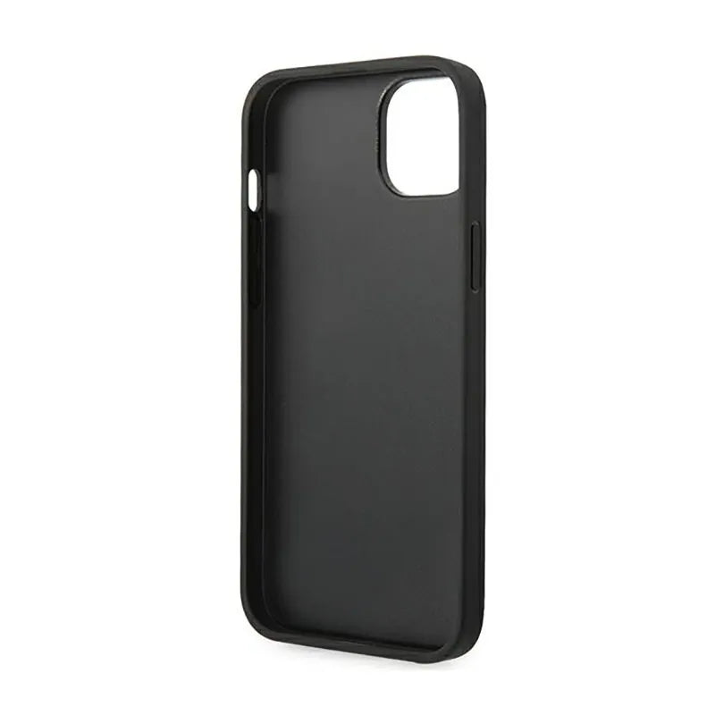 Ferrari Leather Stamp Sides – dėklas iPhone 14 Plus (juodas)