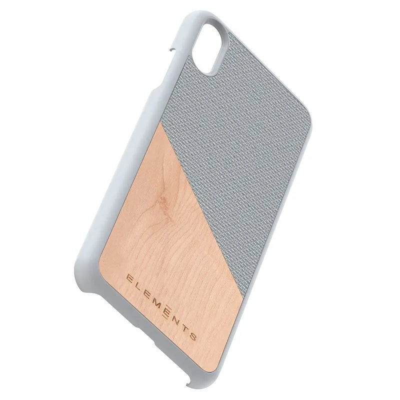 Nordic Elements Original Hel – dėklas iPhone Xs Max su tikro klevo medienos elementais (šviesiai pilkas)