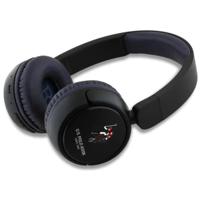 US Polo Assn DH Color Logo – belaidės ant ausų dedamos Bluetooth V5.3 ausinės (tamsiai mėlynos)