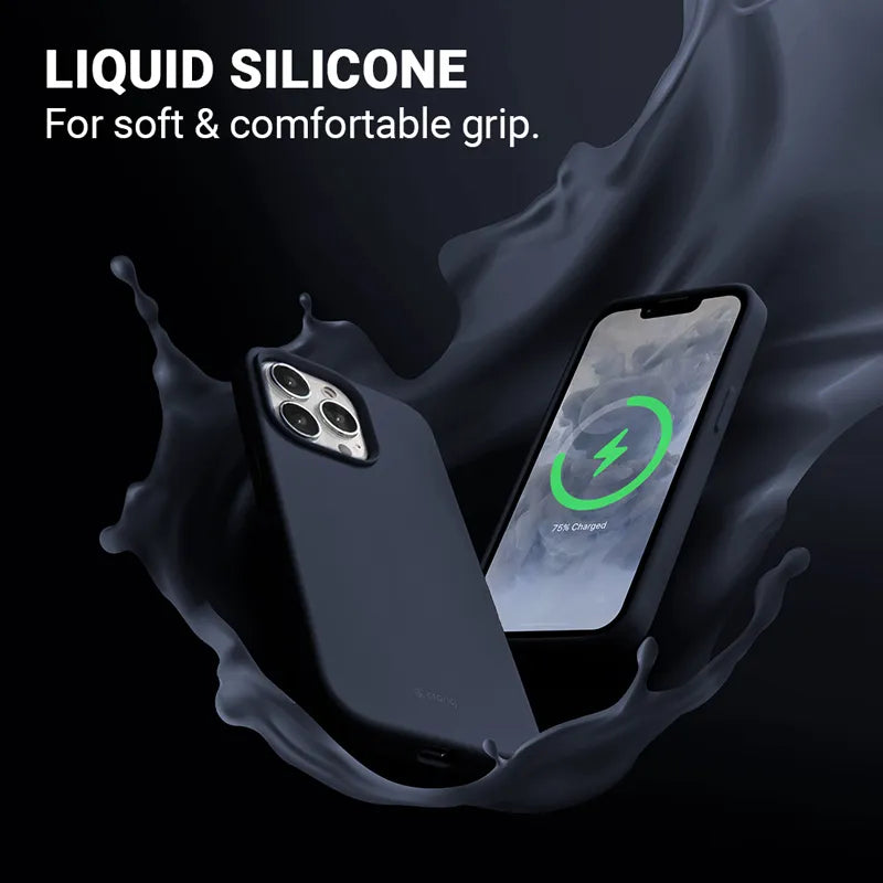Crong Color Cover Magnetic – iPhone 13 Pro Max MagSafe dėklas (tamsiai mėlynas)