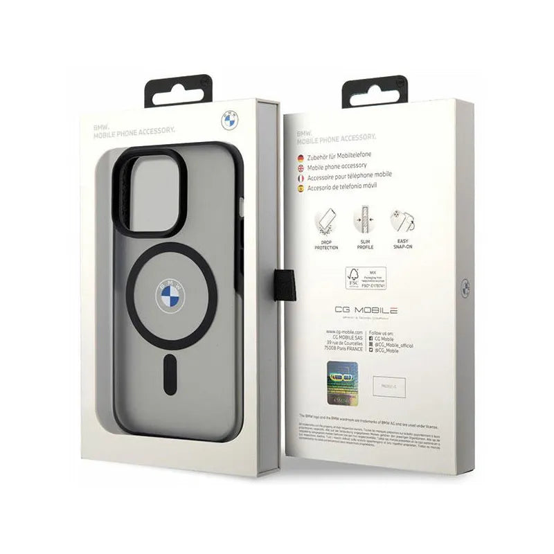 BMW Signature MagSafe – dėklas iPhone 14 Pro (juodas)