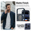 Crong Hybrid Matte Magnetic – MagSafe dėklas telefonui iPhone 17 Pro (tamsiai mėlynas)