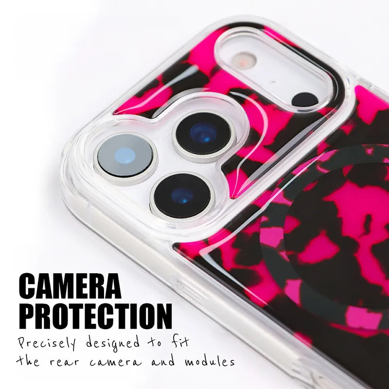 Crong Deluxe MAG Cover – „iPhone 17 Pro“ MagSafe dėklas („Pink Tortoise“)