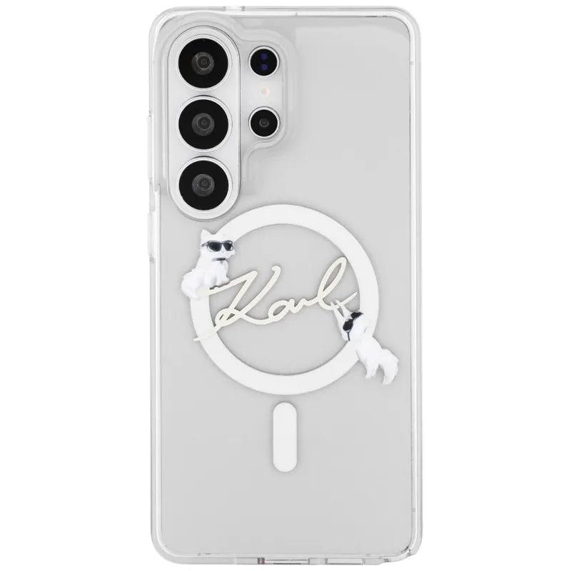 Karl Lagerfeld IML KC Script MagSafe – Samsung Galaxy S26 Ultra dėklas (skaidrus)