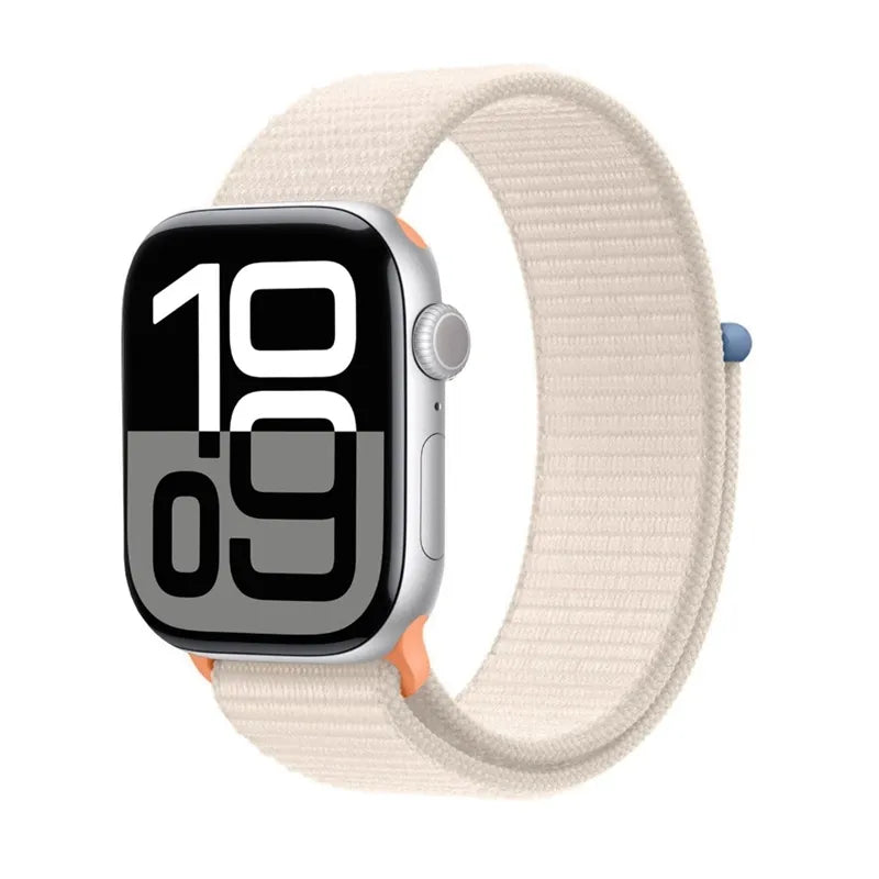 Crong Nylon – sportinis dirželis Apple Watch 38/40/41/42 mm (kreminė)