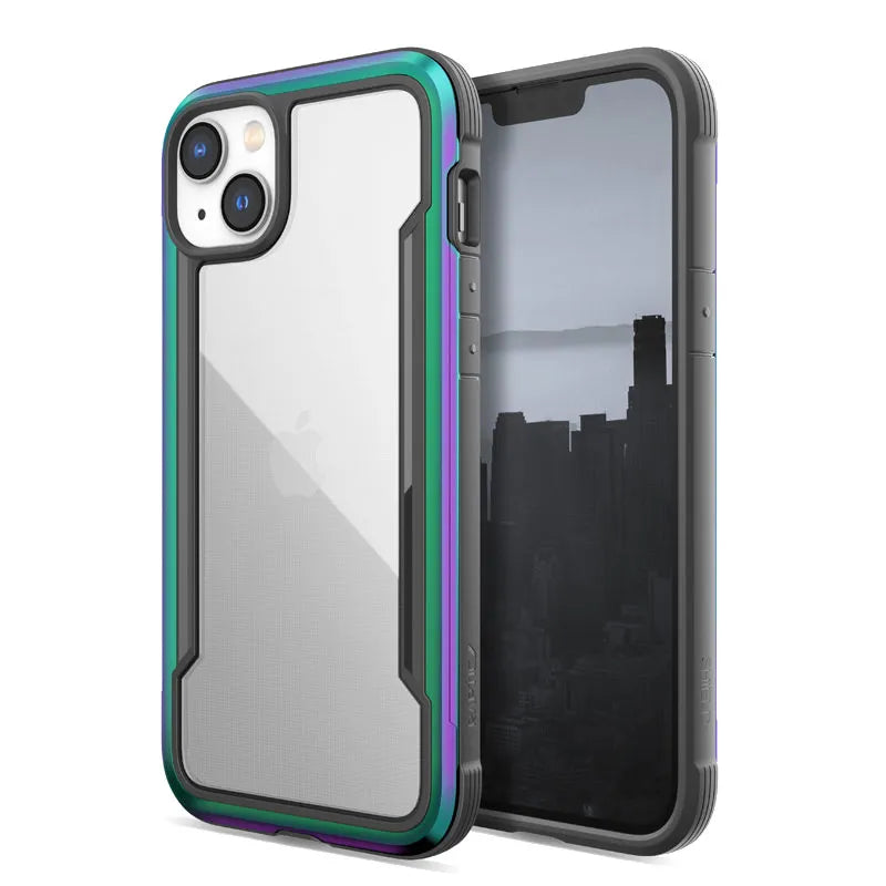 X-Doria Raptic Shield – aliumininis dėklas, skirtas iPhone 14 Plus (atsparus kritimui iš 3 m) (vaivorykštinis)