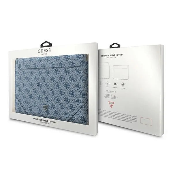 Guess 4G Uptown Triangle Logo dėklas – nešiojamojo kompiuterio krepšys 13" / 14" (mėlynas)