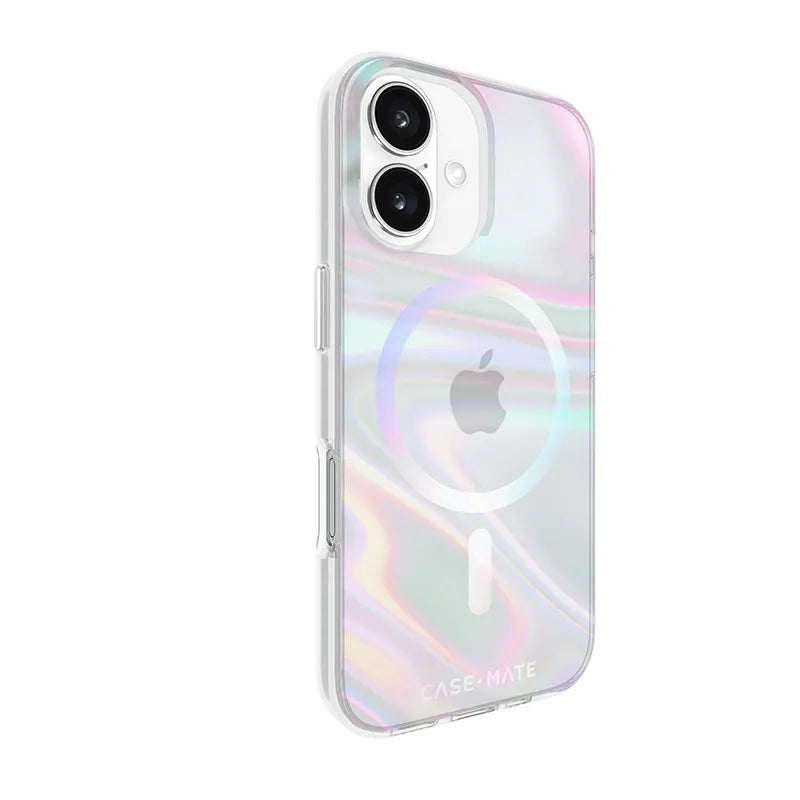 Case-Mate Soap Bubble MagSafe – dėklas, skirtas iPhone 16 (vaivorykštinis)