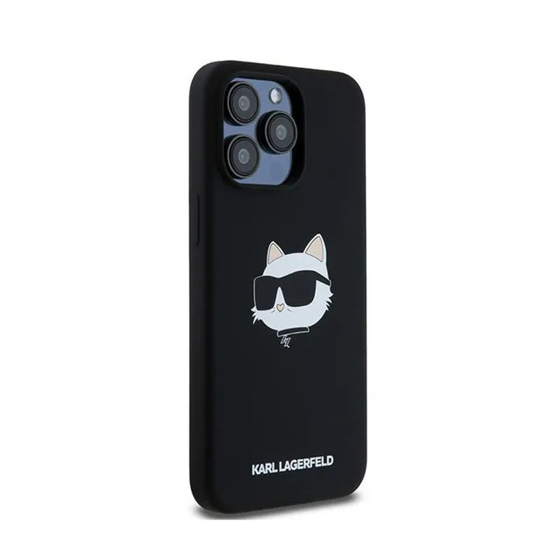 Karl Lagerfeld Silicone Choupette Head MagSafe – iPhone 15 Pro Max dėklas (juodas)