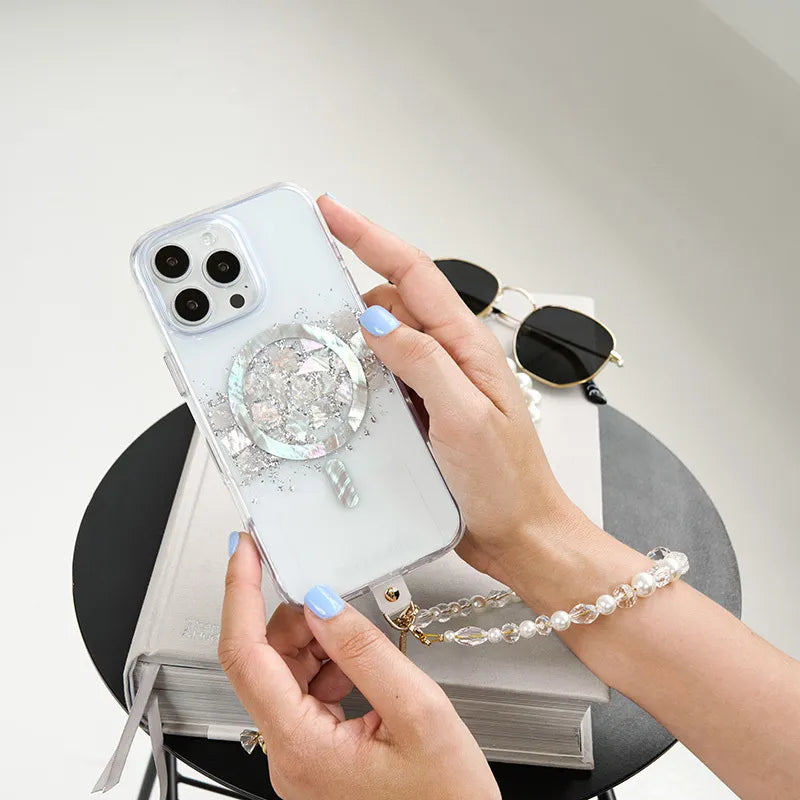 Case-Mate Karat MagSafe dėklas, skirtas iPhone 16 Pro su perlamutro intarpais (A Touch of Pearl)