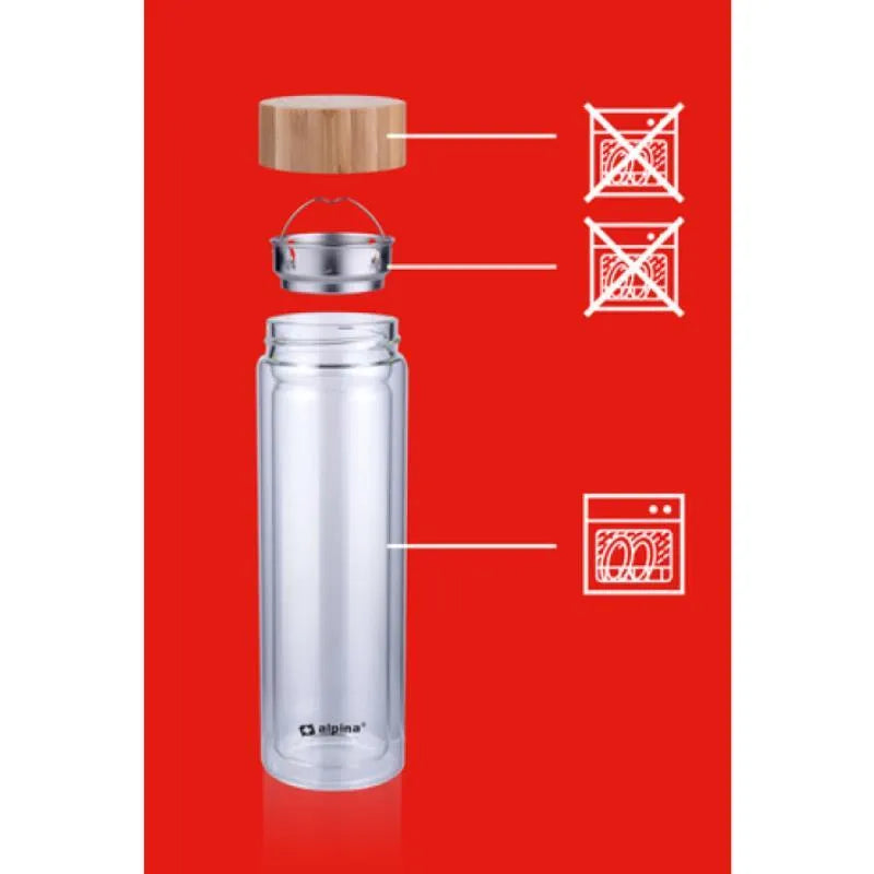 Alpina – terminis stiklinis butelis (dvigubos sienelės) 450 ml