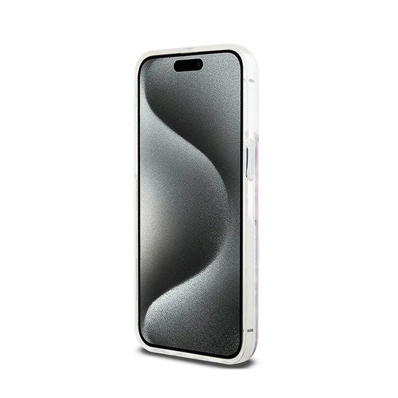 DKNY Liquid Glitter Multilogo – dėklas iPhone 15 Pro Max (rožinis)