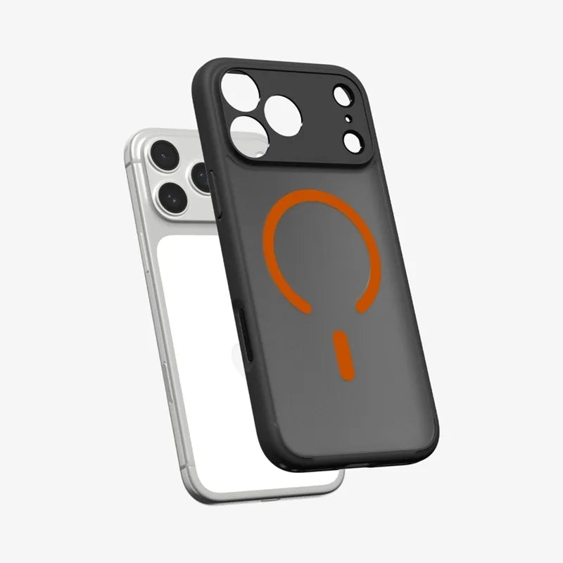 Spigen Ultra Hybrid Mag MagSafe – dėklas iPhone 17 Pro (Frost Black / Orange)