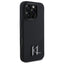 Karl Lagerfeld Silicone Shadow Metal Initial MagSafe – dėklas iPhone 16 Pro (juodas)