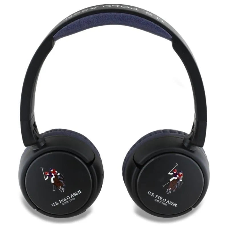 US Polo Assn DH Color Logo – belaidės ant ausų dedamos Bluetooth V5.3 ausinės (tamsiai mėlynos)